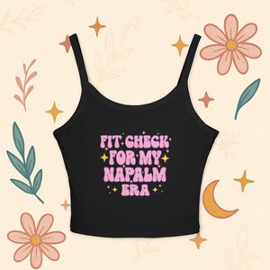 Fit Check for My Napalm Era Tank Top Kpop Demon Hunters Crop Cute Black Spaghetti Strap Top for Kpop Fans