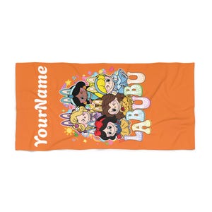 Toalla de playa Labubu personalizada, regalo personalizado para niños
