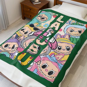 Labubu Blanket Cute Kawaii Plush Throw for Kids Fans and Collectors