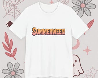 Summerween T-Shirt Funny Halloween in Summer Tee Cute Spooky Beach Skeleton Ghost Shirt