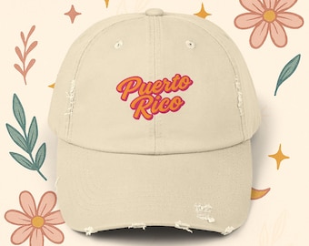 Puerto Rico Dad Hat Boricua Baseball Cap Vintage Distressed Cap