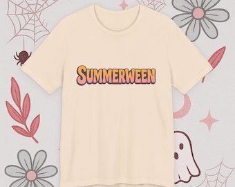 Summerween T-Shirt Funny Halloween in Summer Tee Cute Spooky Beach Skeleton Ghost Shirt