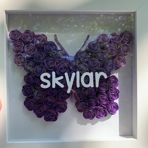 Ombré butterfly paper flower shadow box||customized gift for any occasion||gift ideas for birthday||anniversaries||nursery wall decor