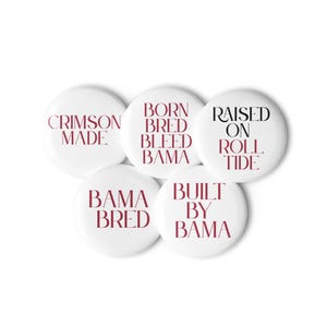 5 Alabama Crimson Tide Sicherheits-Spieltag Pin Buttons - Trendy College Football Fan Zubehör | Tailgate & Spirit Wear für alle ec-Schulen
