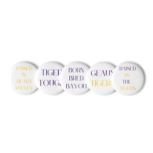 LSU SEC Team Spirit Pin Button Set – College Football & Gameday Fan Pins (Set of 5)