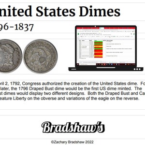 Digital Checklist Log US Dimes 1796-1837 Coin Collecting