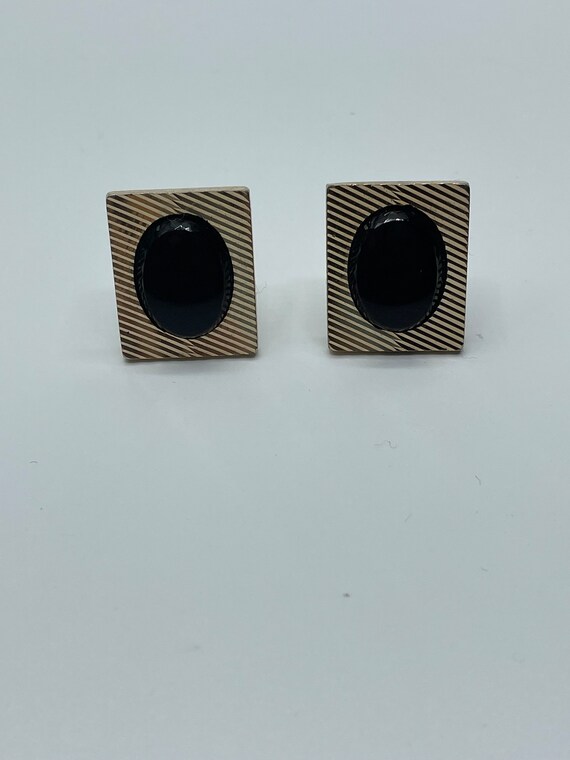 Mens black cufflinks, black cufflinks