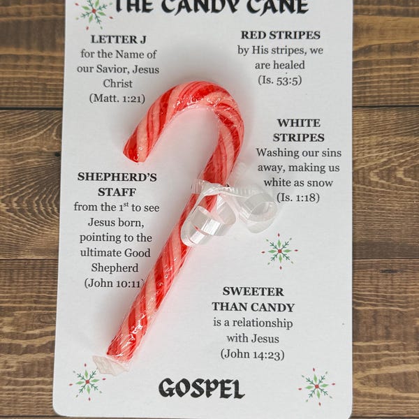 Candy Cane Meaning Card Etsy