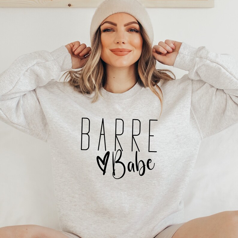 Barre Babe Sweatshirt, Barre Babe, Fitness Crewneck, Barre Gift, Gym