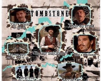 Tombstone tumbler wrap Doc holiday, I'm your huckleberry, Wyatt Earp SVG Tumbler waterslide SVG Tombstone the movie quotes Tumbler SVG