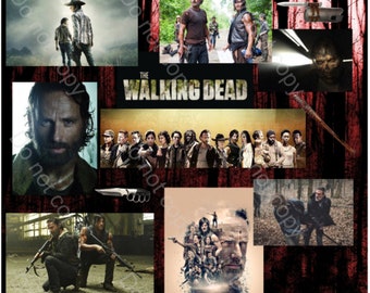 The Walking Dead tumbler wrap PNG sublimation waterslide TWD Rick Grimes Daryl Carl the walking dead zombie SVG png The Walking Dead design