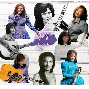 Loretta Lynn Tumbler Wrap PNG SVG Coal miners daughter butcher hollar Loretta Lynn Memorabilia sublimation design tumbler waterslide