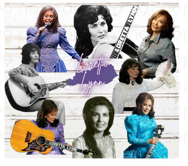 Loretta Lynn Tumbler Wrap PNG SVG Coal Miners Daughter Butcher Hollar