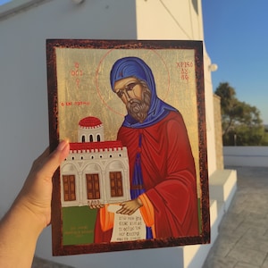 Saint Christodoulos Handpainted Orthodox Byzantine Icon