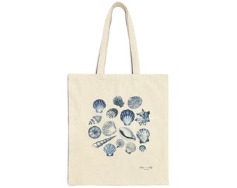 Blue Seashells Tote Bag