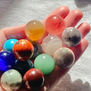 UK 20mm gemstone spheres, crystal balls