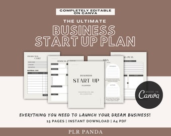 Business Start-Up Planner | Canva Editable, Resell Rights (Digital Download)
