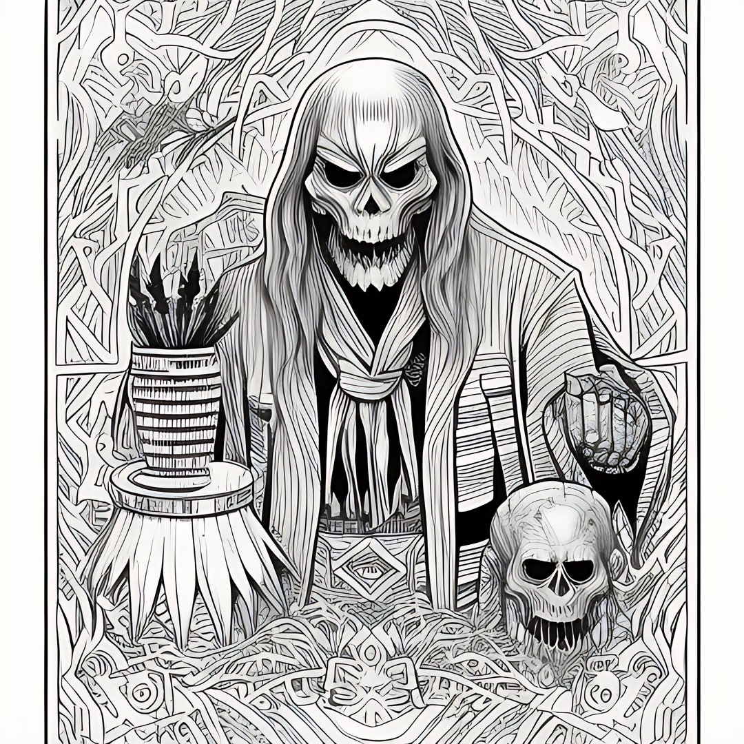 Spooky Halloween Coloring Pages - Etsy