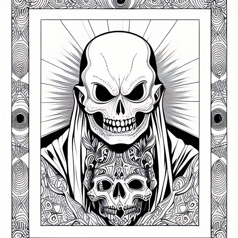 Spooky Halloween Coloring Pages - Etsy