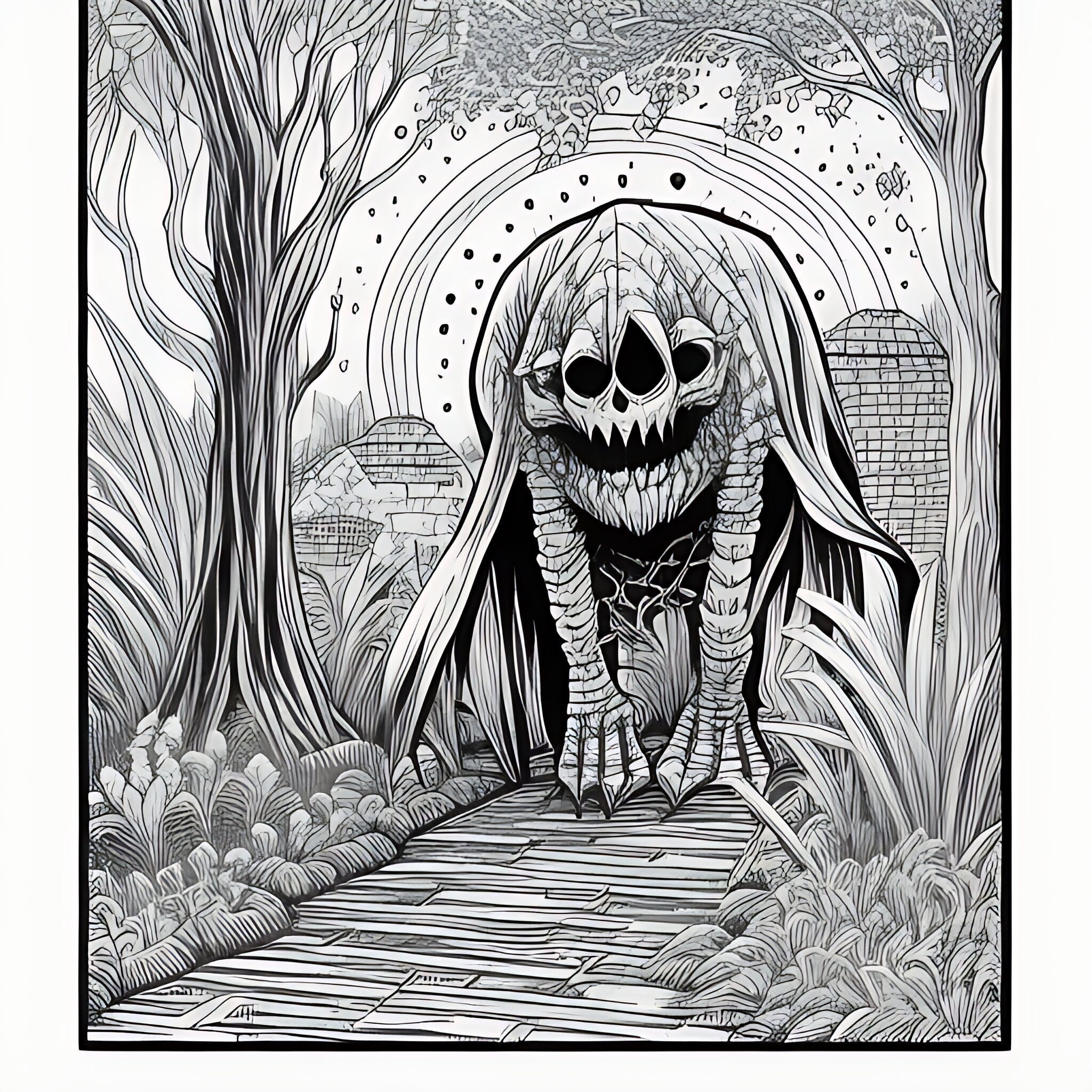 Spooky Halloween Coloring Pages - Etsy