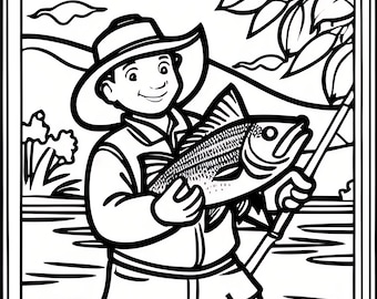 Fishing coloring pages