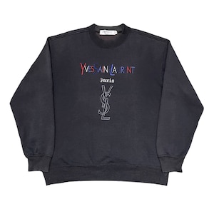 Vintage YSL Yves Saint Laurent Paris Embroidered Crewneck Jumper