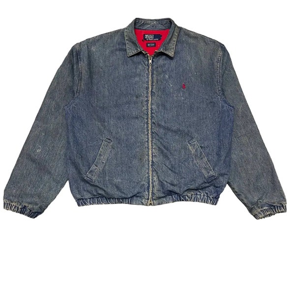 Vintage 80's Polo Ralph Lauren Denim Jacket Distressed