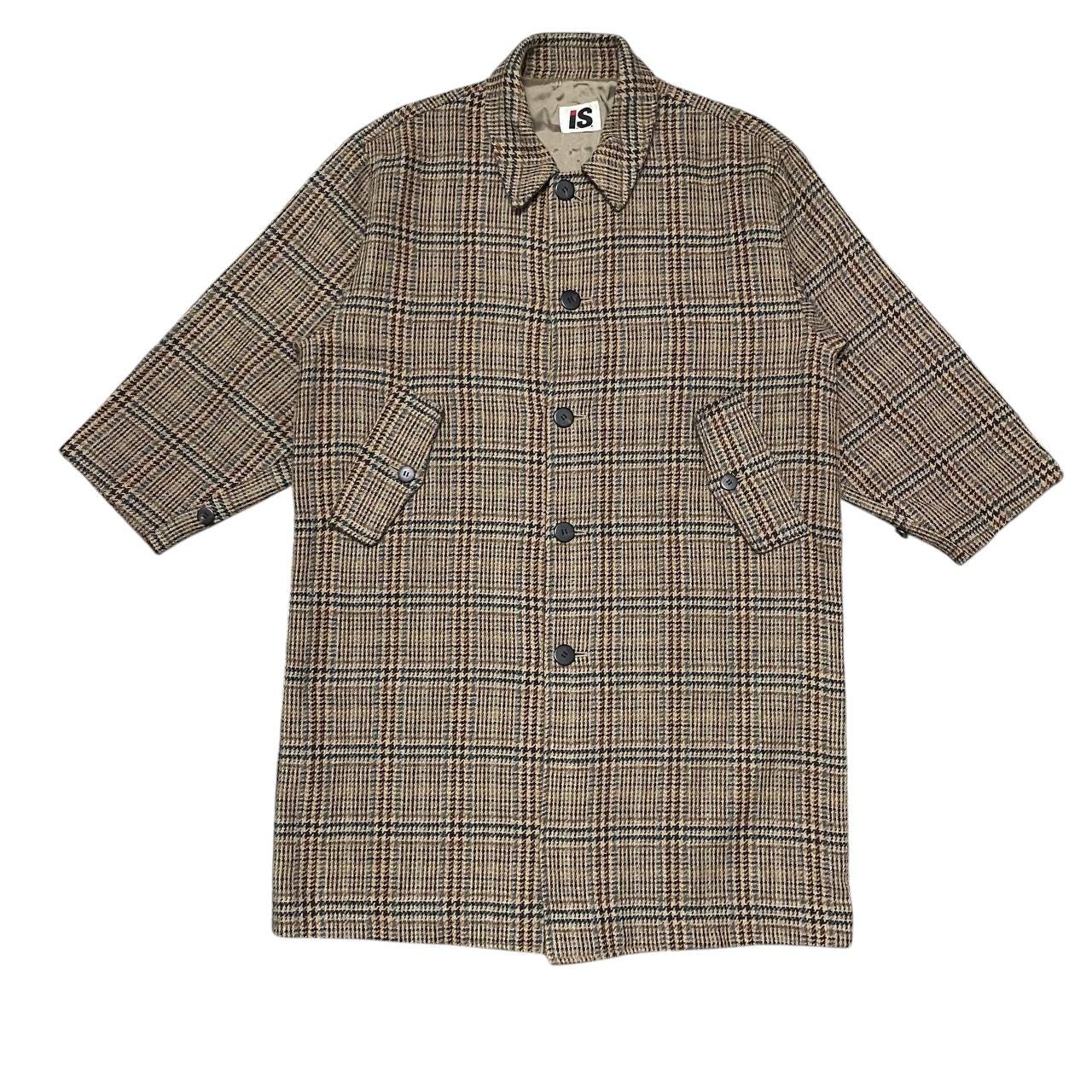 Vintage IS Issey Miyake Checkered Wool Long Coat - Etsy