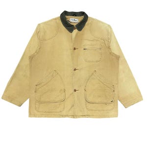Vintage 80er Jahre L.L. Bean Chore Jagdjacke Cord Kragen