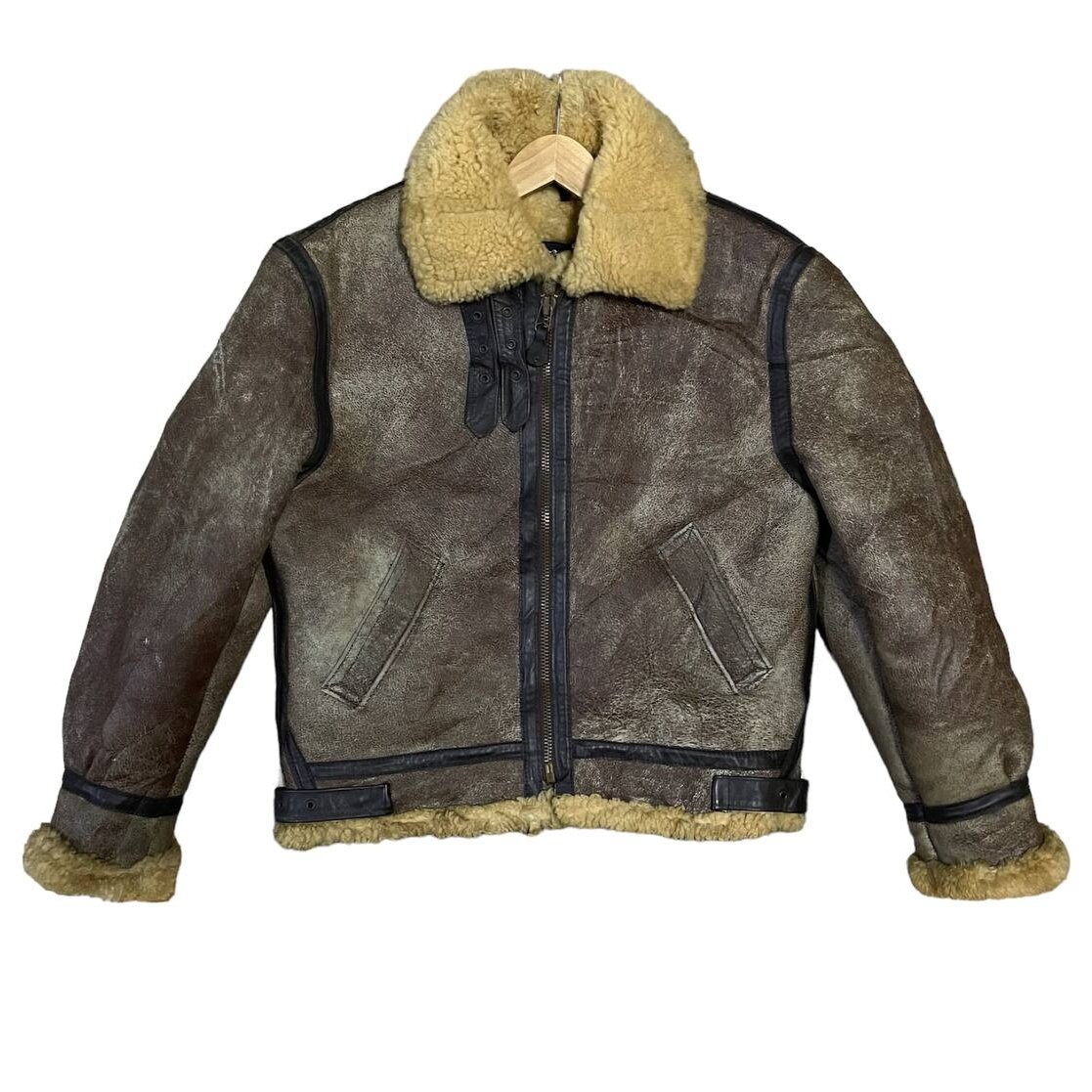 Schott NYC 257S Classic B-3 Sheepskin Leather Bomber Jacket - Brown wi -  Franklin & Poe