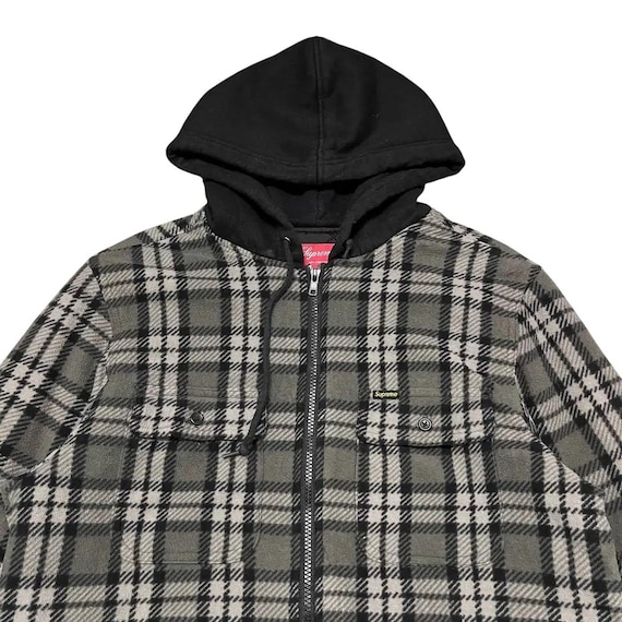Vintage Supreme Plaid Zipper Hooded Jacket - Etsy