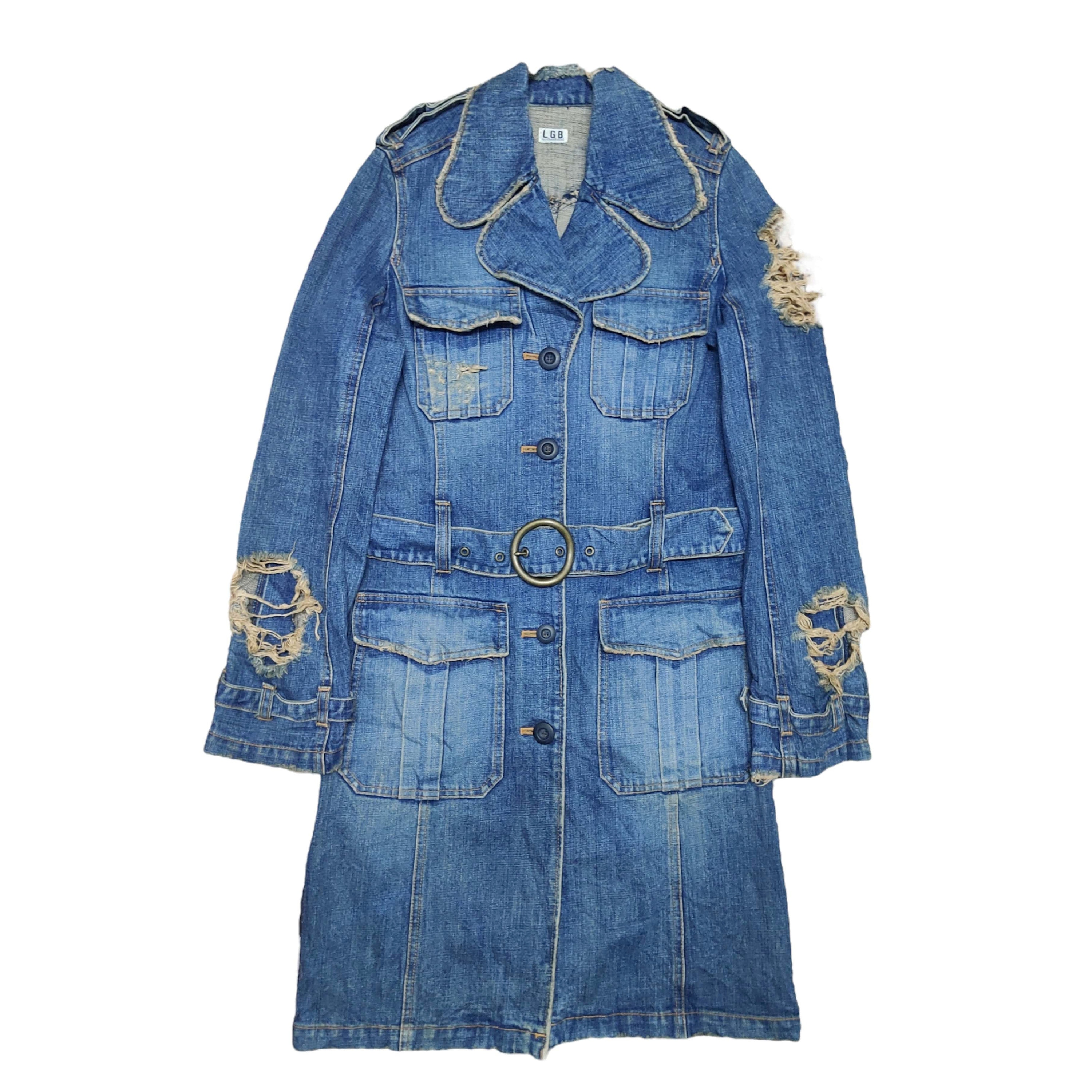 Vintage Le Grande Bleu ( L.G.B.) Trashed Denim Jacket - Etsy