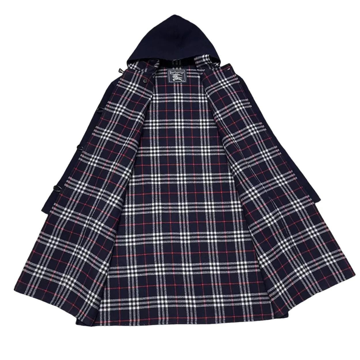 ヴィンテージ バーバリー ノバチェック ウール フード付き ダッフル