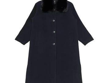 Vintage Pierre Balmain Paris Fox Fur Wool Coat