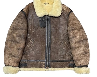 Vintage B3 by Gleeman Military Sheepskin Coat Shearling