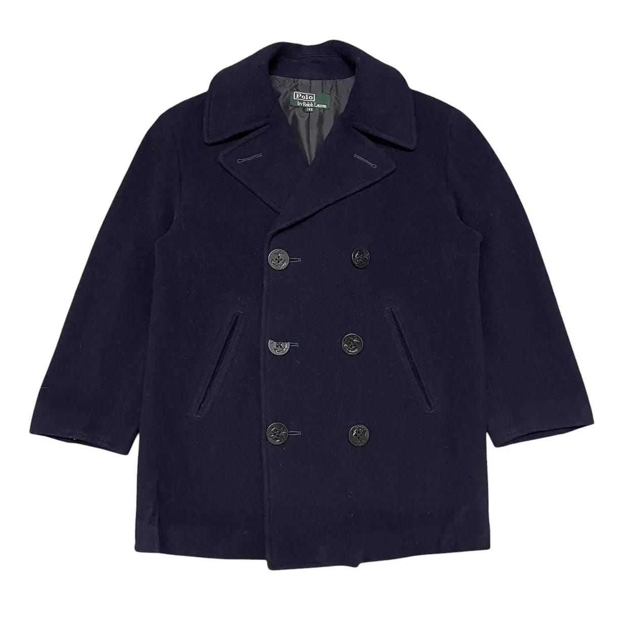 Vintage Polo Ralph Lauren Wool Peacoat - Etsy