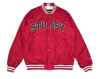 STUSSY Livin Large Varsity Jacket Size M - Etsy