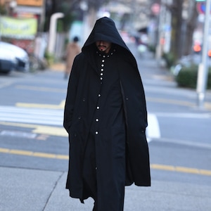 AW99 YYPH Yohji Yamamoto Pour Homme Laine Wool Hooded Coat