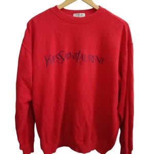 Vintage YSL Yves Saint Laurent Big Logo Crewneck Sweatshirt