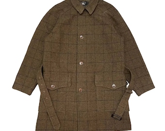 Doppel RL RRL Ralph Lauren Wolle Gürtelmantel Braun