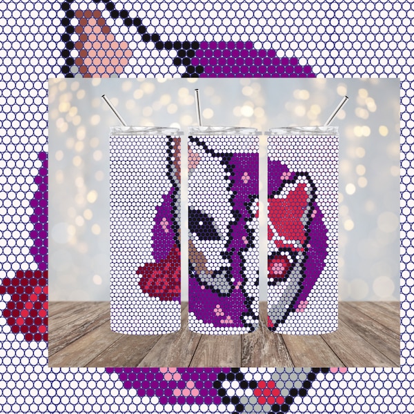 The Warrior Cat 20oz 4mm | 63x60 Rhinestone Pattern PNG