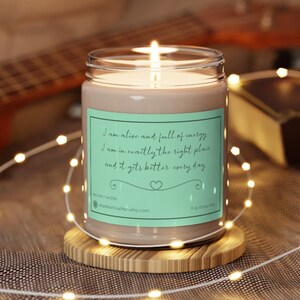 Energy Healing Mantra Scented Soy Candle, 9oz