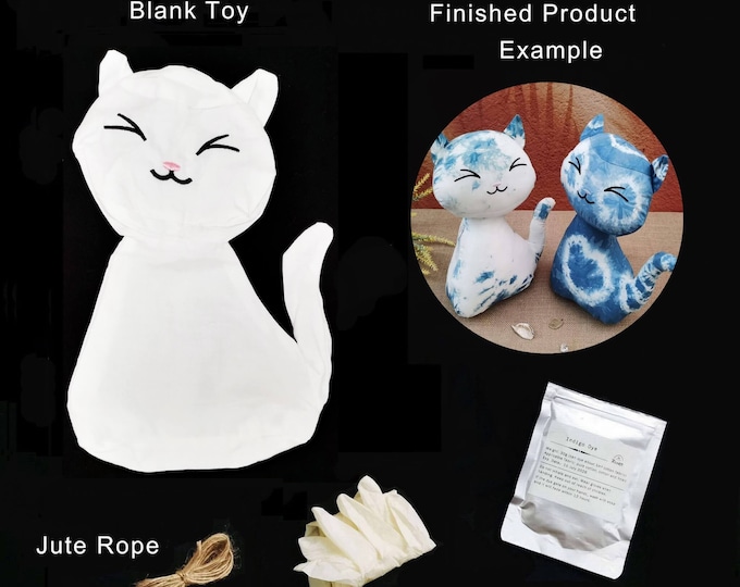 Beginner DIY Tie Dye Kit, Toy Craft Kit, Unstuffed Doll with Zipper Closure, White Cotton Fabric for Dyeing, DIY Home Decor Ornament