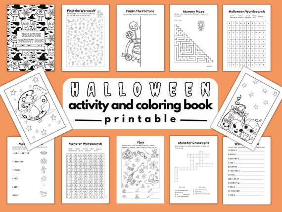 Kids' Halloween Activity Book Printable Halloween - Etsy