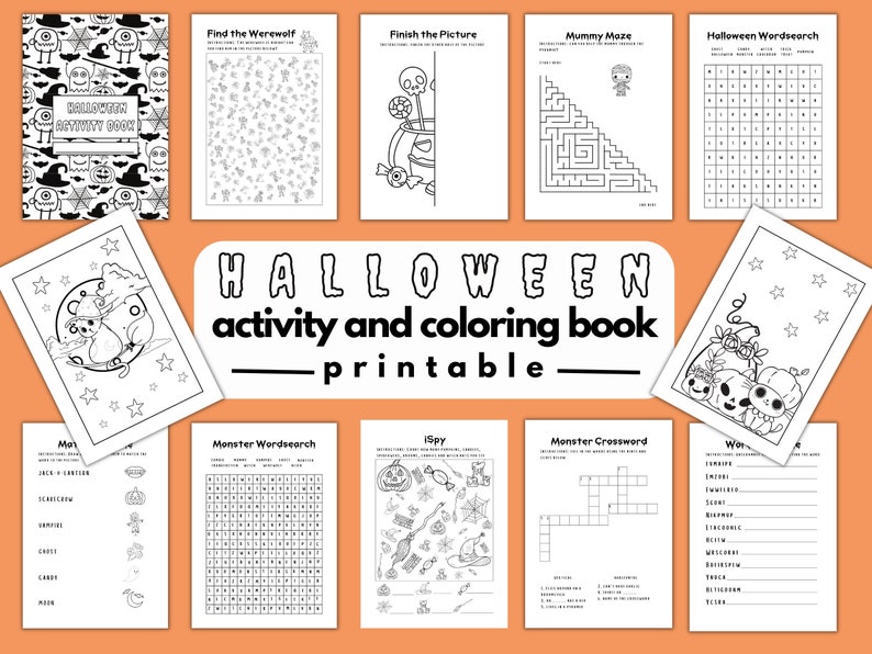 Kids' Halloween Activity Book Printable Halloween - Etsy