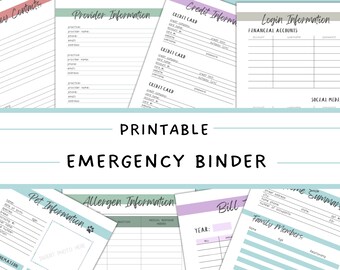 Emergency Binder, Family Just in Case Folder