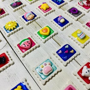 Handmade 3D Stamp Magnets, Cute Art Gift For Stamp Collector, Decorative Magnet Gift Sets, Fun Magnets, Strong Fridge Magnets