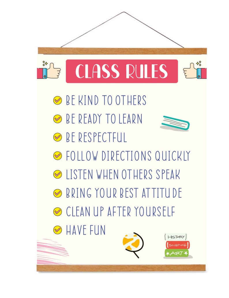 Personalized Classroom Rules Art Print on Fine Art Paper Etsy