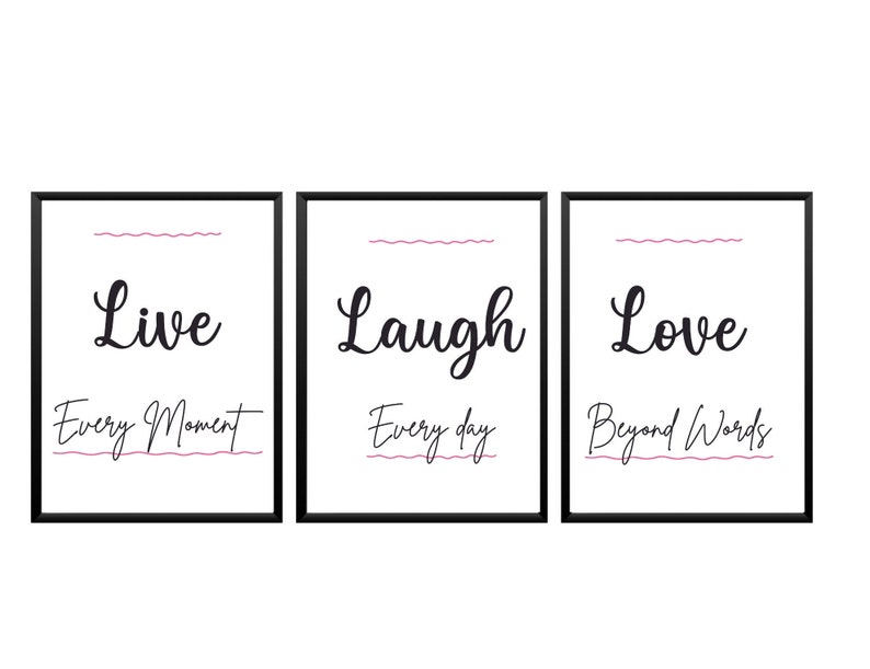 Live Love Laugh Wall Decor Set of 3 Positive Quotes Wall Etsy