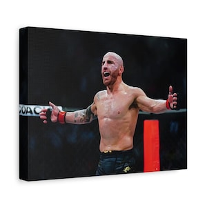 Canvas Art Print, Alexander Volkanovski (Dry Brush Style) - UFC Posters, MMA Wall Art, Gifts for Him, Man Cave Decor